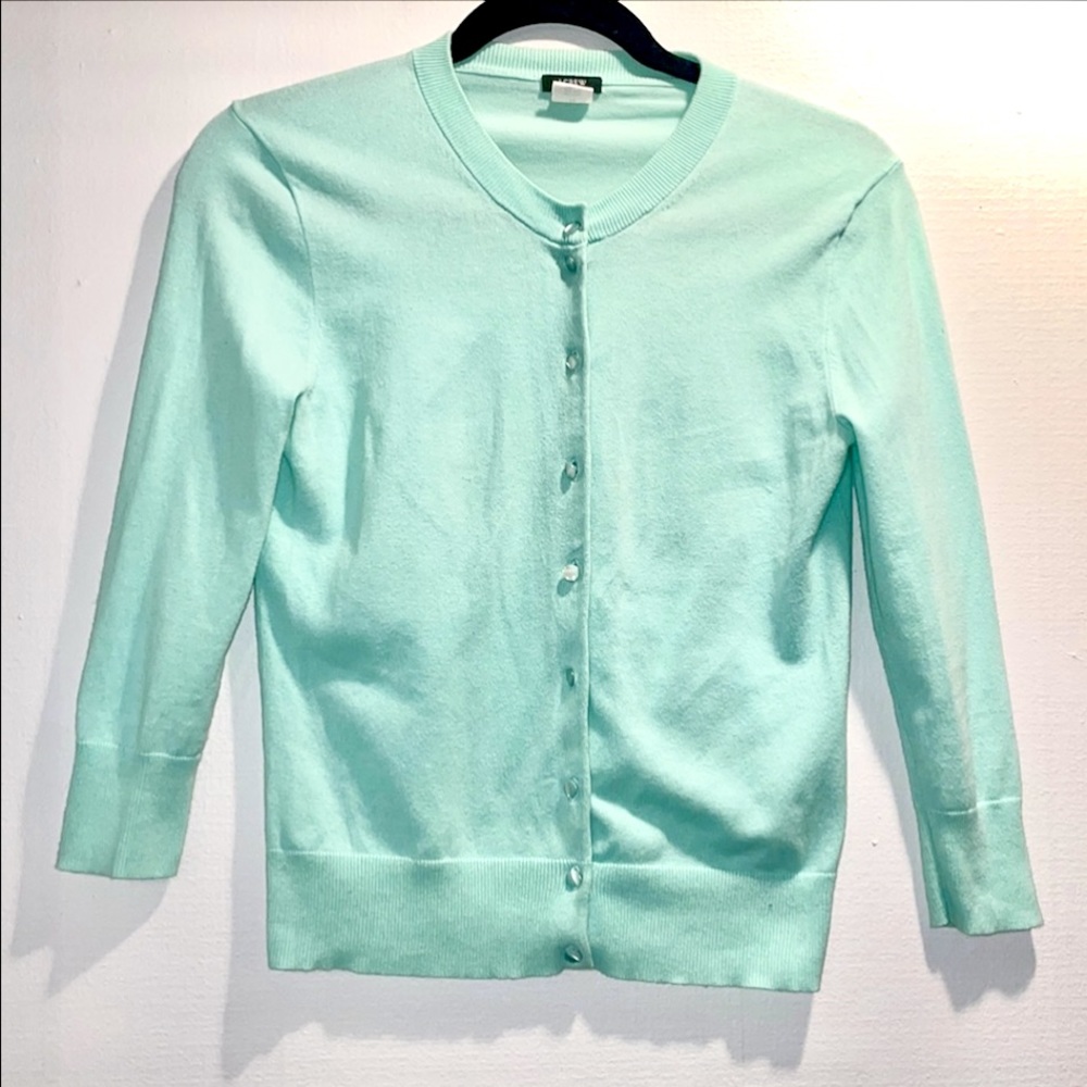 J. Crew Jackie Cardigan, Mint/Seafoam Color, Style: 85613, Size: XS